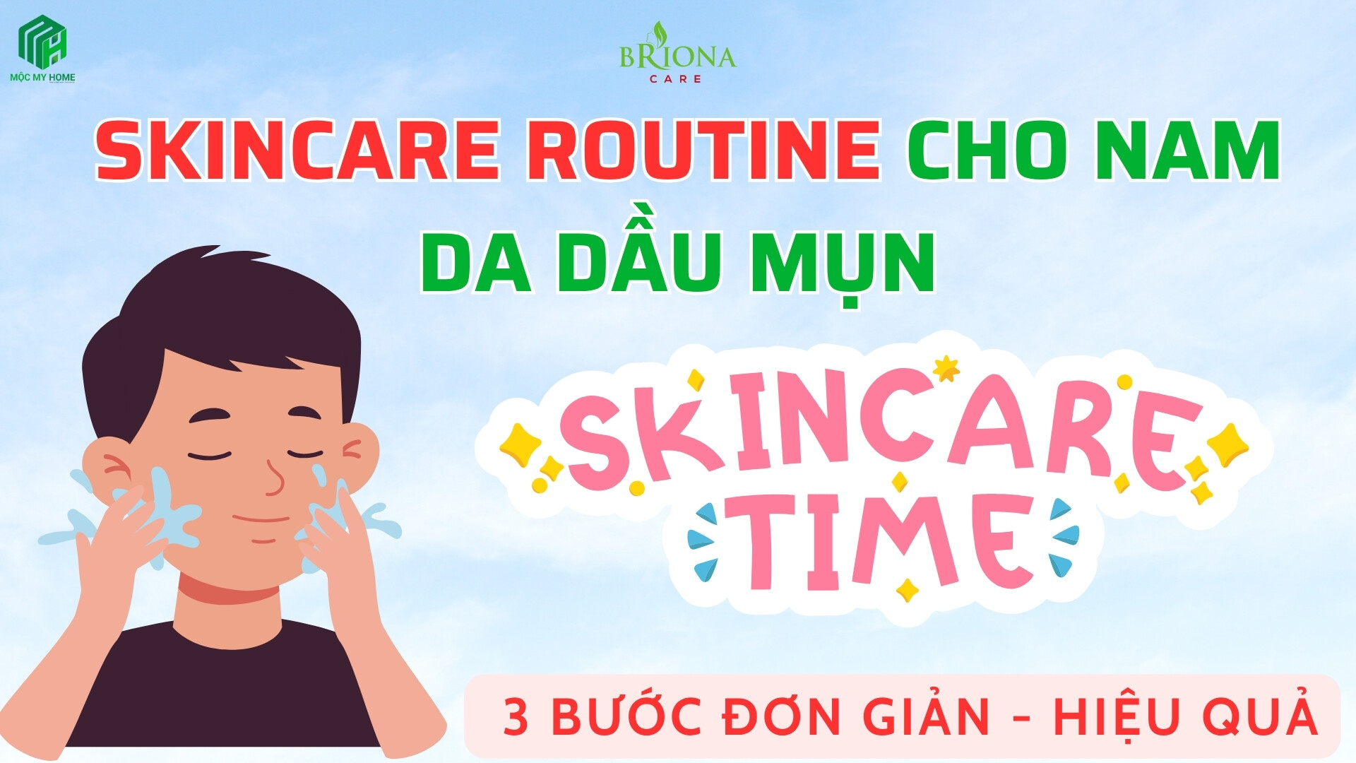Bản sao của Bản sao của Bản sao của Bản sao của Bản sao của Bản sao của Blue Minimalist Clean New Serum Skincare Promotion Instagram Post (2200 x 949 px) (1200 x 630 px) (1280 x 720 px) (2) Skincare routine cho nam da dầu mụn giúp làm sạch và chăm sóc da hiệu quả